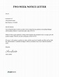 Two Weeks Notice Letter | Resignation Template | LawDistrict
