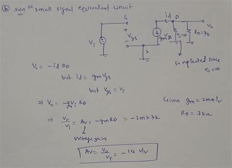 Solved B The Ac Equivalent Circuit Of A Common Source Mosfet
