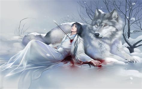 White Wolf Anime Anime Wolves Wallpapers Wallpaper Cave With