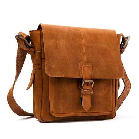 Distressed Leather Satchel With Pocket Brown Hides Canada Touch