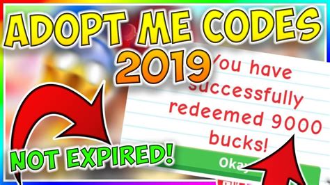 Coupon (2 days ago) roblox promo codes june 2021 for 1,000 free robux & items. ALL 7 NEW ADOPT ME CODES 2019 - Roblox Adopt Me - YouTube