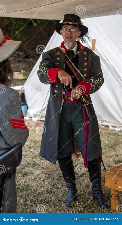 Man Stands In Confederate Officer Uniform Editorial Stock Photo Image
