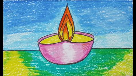 Diwali Diya Drawing Spread The Light Easy Diya Drawing For Kids