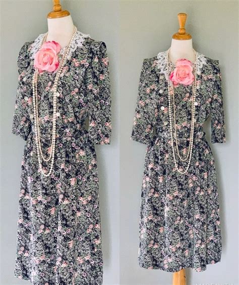 70s Floral Cottagecore Garden Tea Party Dress In 2022 Vintage Dress