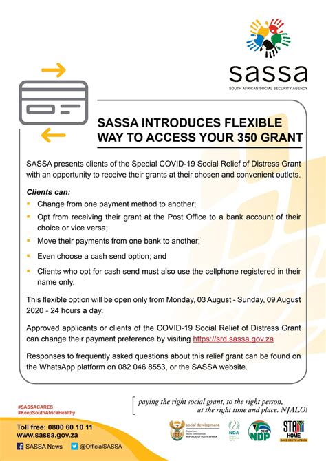 Payment options expanded for r350 grant beneficiaries. Here's what you can do when changing SASSA payment method ...
