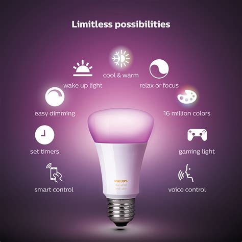 Philips Hue White And Colour Ambiance Led Smart Bulb Starter Kit 3 E27