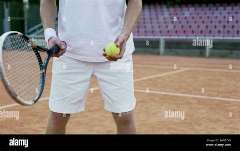 Experienced Tennis Player Serving Ball To Opponent Racket Sport And