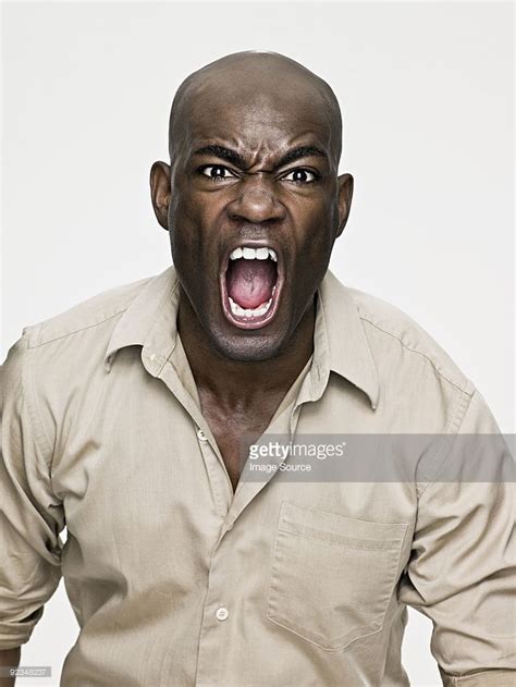 African American Man Shouting Angry Expression Crying Man Angry