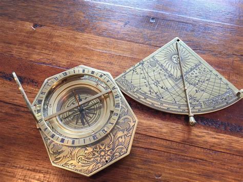 Compass With Sundial And Horary Quadrant Brass Heavy Catawiki