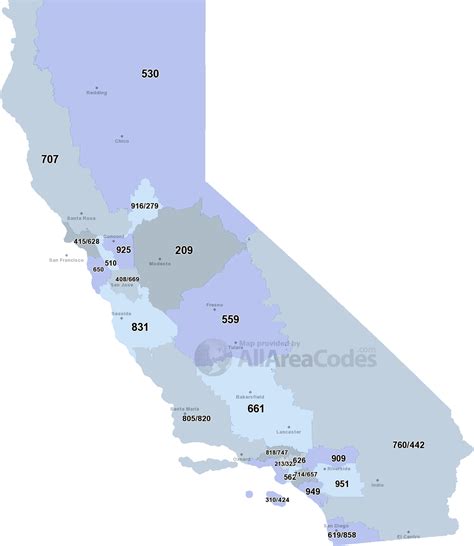 California Area Codes Map List And Phone Lookup
