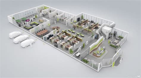 Visualisierung Und Design Office Floor Plan Floor Plans Rendered