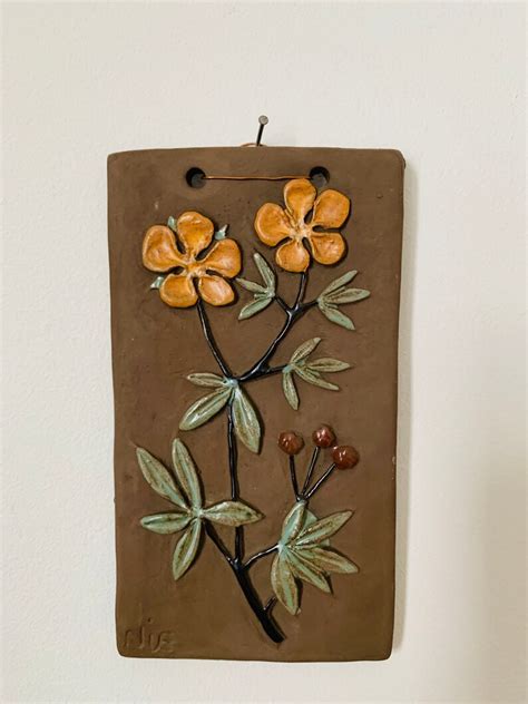 Vintage Wall Tile Plaque Wall Hanging In Ceramic With Etsy