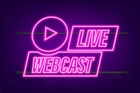 Live Webcast Neon Button Icon Emblem Graphic By Dg Studio · Creative