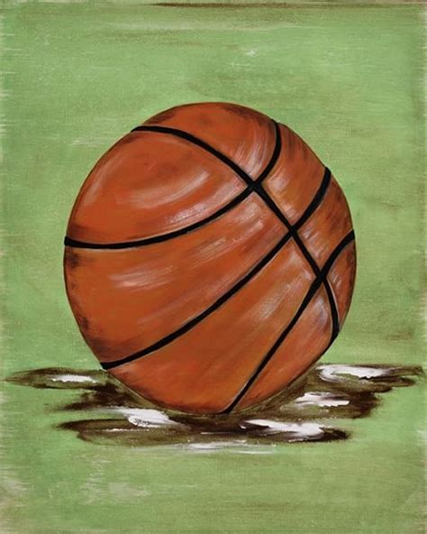 B Ball Sports Painting Basketball Wall Art Basketball Canvas