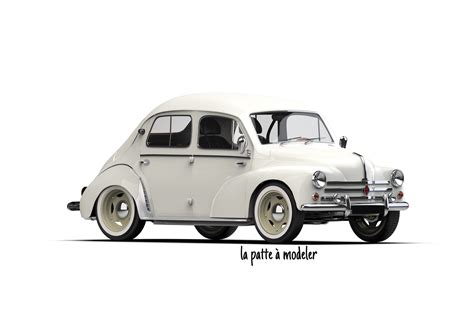 Impression Photo Renault 4 Cv Par La Patte A Modeler Renault