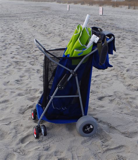 Folding Beach Cart Xl Large Balloon Wheels Chair Racks Rolls In Sand
