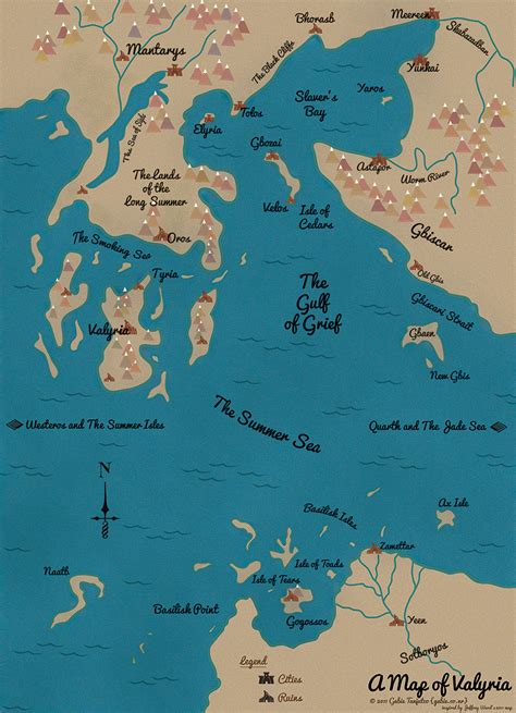 A Map Of Valyria Essos A Song Of Ice And Fire On Behance