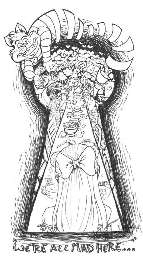 Best Alice In Wonderland Adult Coloring Pages Images On Pinterest