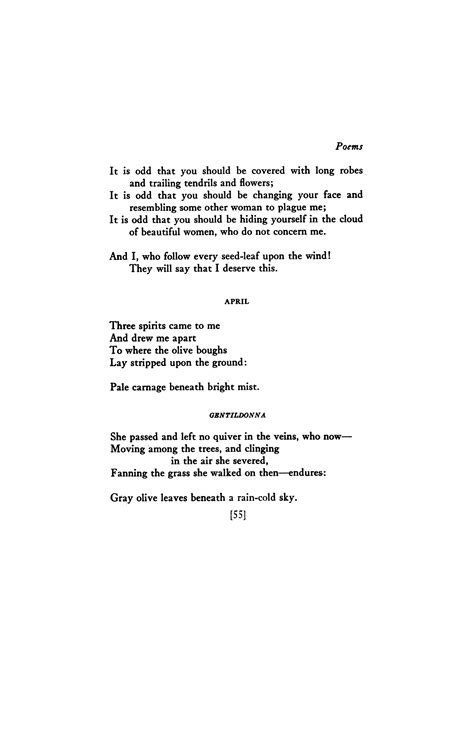 The Choice By Ezra Pound Gentildonna By Ezra Pound April By Ezra