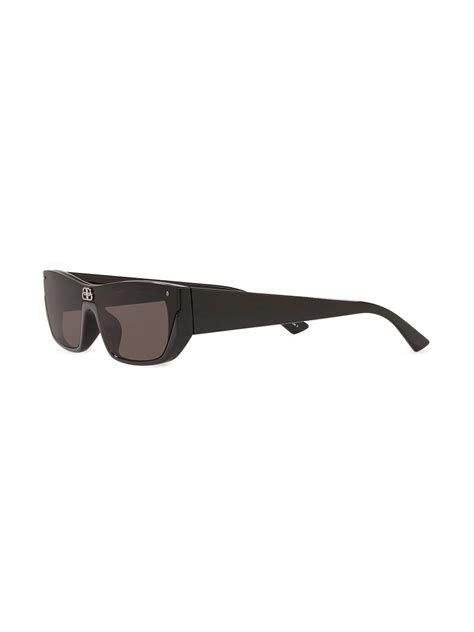 Balenciaga Eyewear Shield Rectangle Frame Sunglasses Farfetch