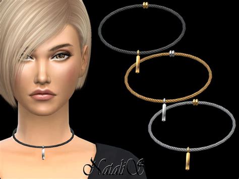 Cable Necklace With Bar Pendant Found In Tsr Category Sims 4 Female