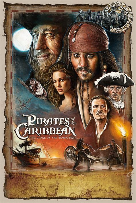 Pirates Of The Caribbean Curse Of The Black Pearl Movie Fan Art Poster
