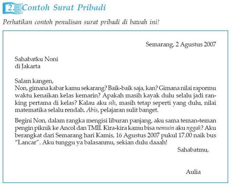 Contoh Surat Pribadi Pendek Untuk Sahabat Homecare24