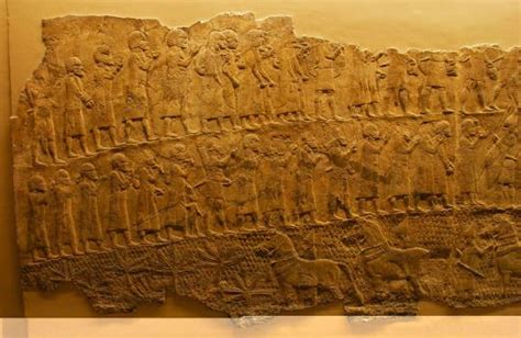 Prisoners Of The Assyrian Army Being Paraded Before King Sennacherib