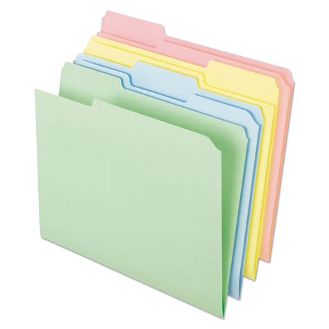 Pendaflex Pastel Colored File Folders 13 Cut Tabs Assorted Letter