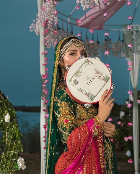 Ayeza Khan Looking Gorgeous In Beautiful Mehndi Dresses By Ansab
