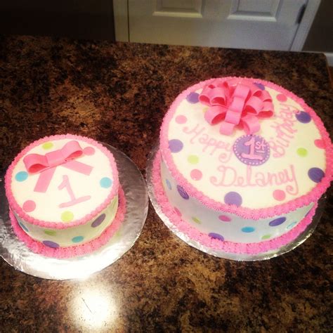 Polka Dot Smash Cake And Birthday Cake Polka Dot Birthday First