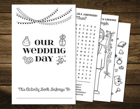 Printable Wedding Activity Book For Kids Wedding Coloring Etsy Australia