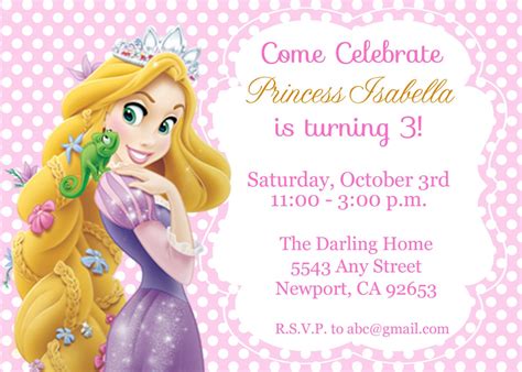 Tangled Rapunzel Invitation Disney Princess Kids Etsy In 2021