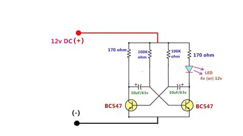 12v Led Monostable Multivibrator Oscillator Flashing Astable To
