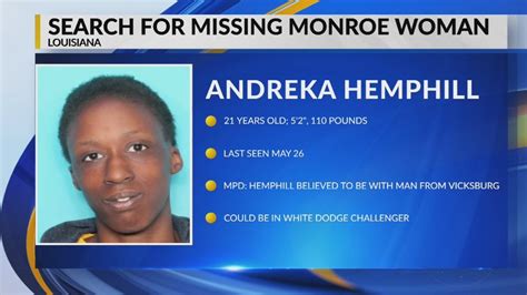 Police Missing Monroe Woman Last Seen With Man From Vicksburg Ms Youtube