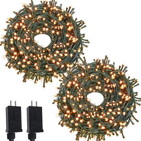 600 led string lights warm white mini lights 210 ft long plug in for indoor outdoor christmas