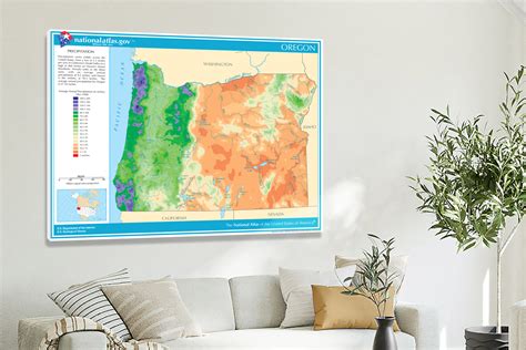 Oregon Annual Precipitation Map 2022 Canvas Wrap