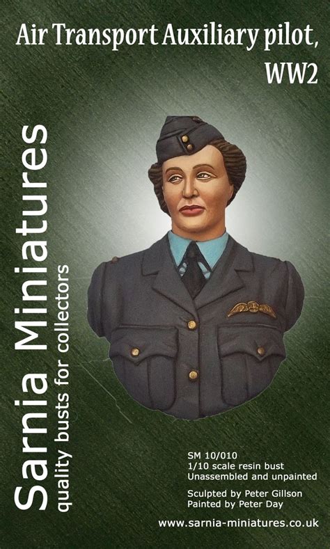 Resin Bust Of A Female Raf Pilot Of Ww1 Air Transport Auxiliary From