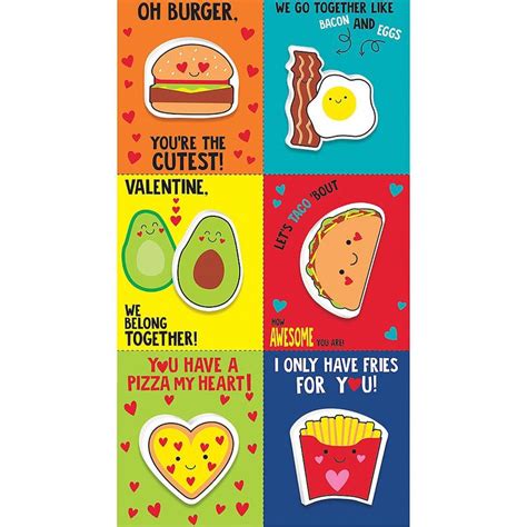 Food Valentine Exchange Cards With Favors 6ct Valentine Exchange