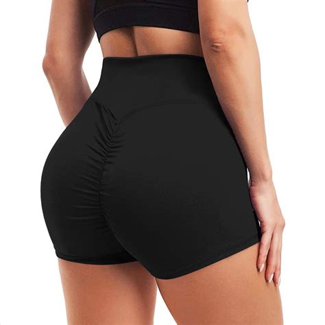 seasum seasum women s high waist yoga shorts tummy control scrunch butt lift workout shorts