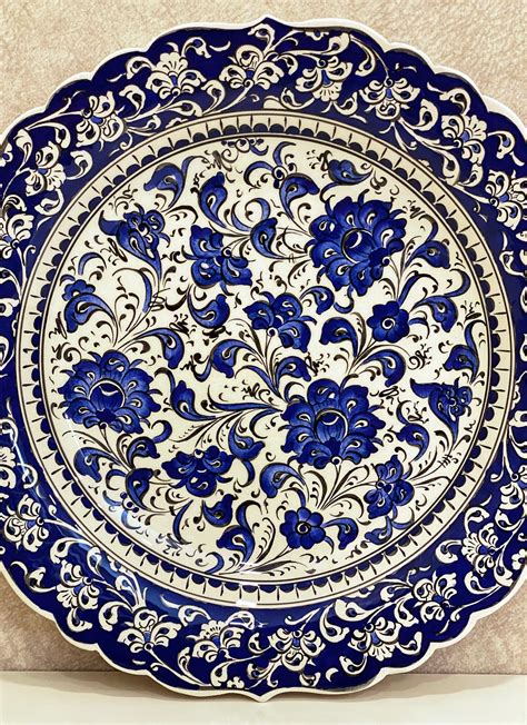 Traditional Turkish Tile Plate 12 Decorative Ceramic Etsy