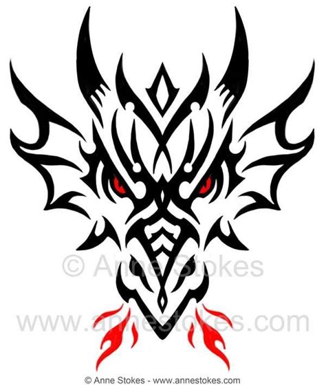 Tribal Dragon Head By Anne Stokes Tattoos Pinterest Dragon