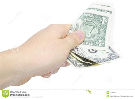 Hand With Few Bucks Isolated On White Stock Image Image Of Finance