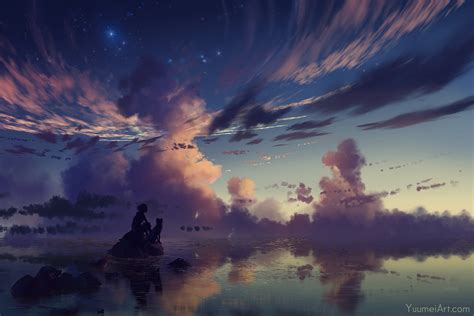 Anime Sunset Hd Wallpaper By Yuumei