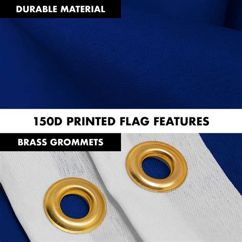 Deluxe Package G128 Is Including A 3x5 Ft Printed Blue Flag With Brass