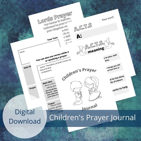 Childrens Prayer Journal Kids Prayer Activities Etsy