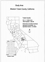 Study area of Tulare County, California. Map also shows the ...