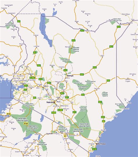 Large Road Map Of Kenya With Cities Kenya Africa Mapsland Maps