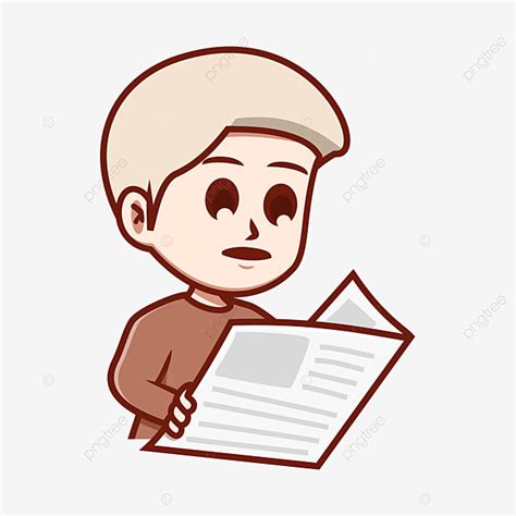 Man Reading Newspaper Vector Hd Images Cartoon Old Man Reading The