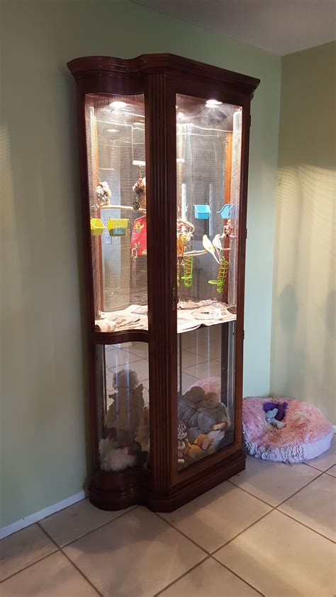 Bird cage design diy bird cage bird cage stand bird cages wyandotte terrarium reptile vogel tattoo keramik design african grey parrot. My husband made me a parakeet cage out of a china cabinet. The cabinet had curved glass on the ...